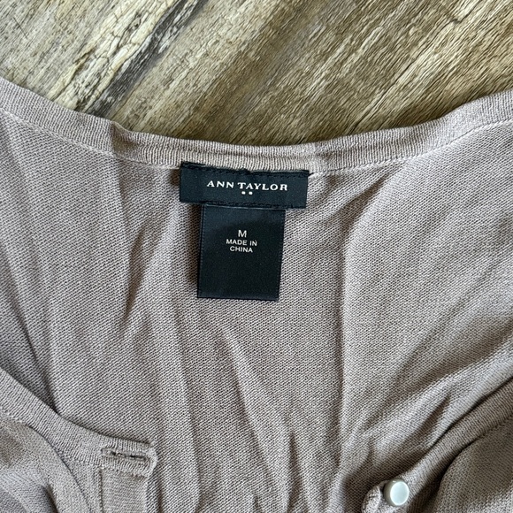Ann Taylor Taupe Cardigan Sweater - Picture 2 of 5